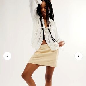 NWOT- Free People Can't Blame Me Linen Mini Skirt